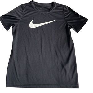Like NWOT Nike Black White Swoosh Short Sleeve Dri-Fit Tee Shirt - Size Youth Me